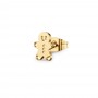 SAGAPO - COLLEZIONE JOYFUL - MONO ORECCHINO IN ACCIAIO E PVD ORO 14K A FORMA DI OMINO DI PAN DI ZENZERO
