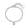 SAGAPO - COLLEZIONE AURORA - BRACCIALE IN ACCIAIO CON PENDENTE A FORMA DI CUORE E CRISTALLO