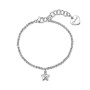 SAGAPO - COLLEZIONE AURORA - BRACCIALE IN ACCIAIO CON PENDENTE A FORMA DI STELLA E CRISTALLO