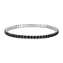 SAGAPO - COLLEZIONE TRICKY - BRACCIALE TENNIS ELESTICO IN ACCIAIO CON CUBIC ZIRCONIA NERI