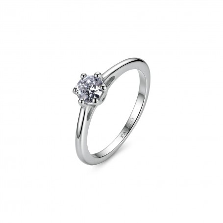 SAGAPO - COLLEZIONE DAZZLY - ANELLO IN ACCIAIO CON CUBIC ZIRCONIA