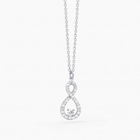 MABINA - COLLEZIONE ENDLESS - GIROCOLLO IN ARGENTO CON CIONDOLO INFINITO E PUNTO LUCE IN ZIRCONI