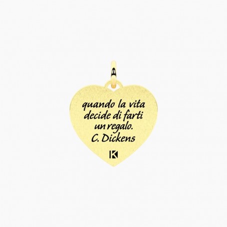 KIDULT - COLLEZIONE PERSONA SPECIALE - CIONDOLO DORATO CON SCRITTA DICKENS