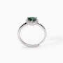 MABINA - COLLEZIONE LOVE AFFAIR - ANELLO IN ARGENTO CON SMERALDO SINTETICO A CUORE E ZIRCONI