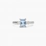 MABINA - COLLEZIONE BATTITO - ANELLO DONNA IN ARGENTO CON ACQUAMARINA SINTETICA TAGLIO PRINCESS E ZIRCONI