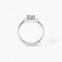 MABINA - COLLEZIONE BATTITO - ANELLO DONNA IN ARGENTO CON ACQUAMARINA SINTETICA TAGLIO PRINCESS E ZIRCONI
