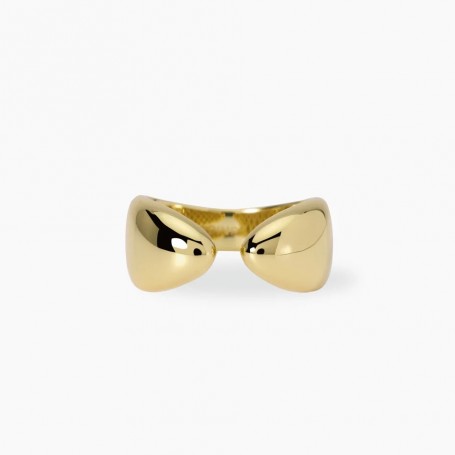 MABINA - COLLEZIONE NEW ERA - ANELLO REGOLABILE CHUNKY IN ARGENTO DORATO