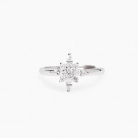MABINA - COLLEZIONE STELLA POLARE - ANELLO IN ARGENTO CON STELLA POLARE E ZIRCONI BIANCHI