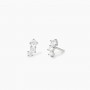 MABINA - COLLEZIONE LITTLE JOY - ORECCHINI A LOBO IN ARGENTO CON TRILOGY DI ZIRCONI