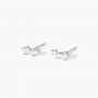 MABINA - COLLEZIONE LITTLE JOY - ORECCHINI A LOBO IN ARGENTO CON TRILOGY DI ZIRCONI