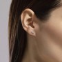 MABINA - COLLEZIONE LITTLE JOY - ORECCHINI A LOBO IN ARGENTO CON TRILOGY DI ZIRCONI