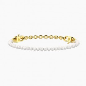 KIDULT - COLLEZIONE SENORITA - BRACCIALE COMPONIBILE DORATO CON PERLE CONCHIGLIA