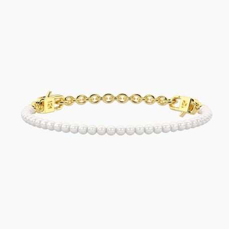KIDULT - COLLEZIONE SENORITA - BRACCIALE COMPONIBILE DORATO CON PERLE CONCHIGLIA