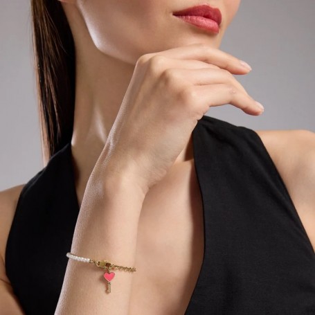 KIDULT - COLLEZIONE SENORITA - BRACCIALE COMPONIBILE DORATO CON PERLE CONCHIGLIA