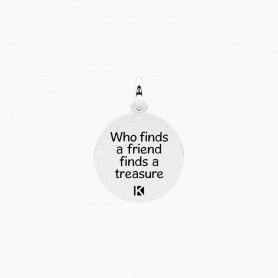 KIDULT - COLLEZIONE FRIENDSHIP - CIONDOLO AMICIZIA CON FRASE E CRISTALLI