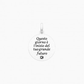 KIDULT - COLLEZIONE MOMENTS - CIONDOLO TONDO CON STELLA E FRASE