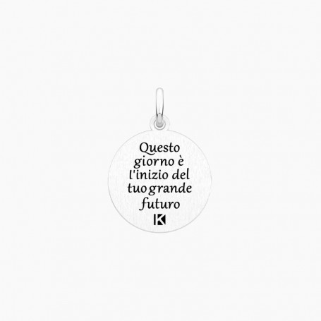 KIDULT - COLLEZIONE MOMENTS - CIONDOLO TONDO CON STELLA E FRASE