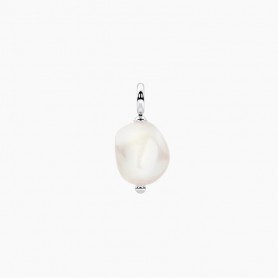 KIDULT - COLLEZIONE ENERGY STONE - CIONDOLO IN ACCIAIO CON PERLA CONCHIGLIA BAROCCA