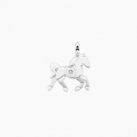 KIDULT - COLLEZIONE SYMBOLS - CIONDOLO CAVALLINO IN ACCIAIO CON CRISTALLO
