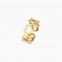 KIDULT - COLLEZIONE STYLE 103 - ANELLO APERTO IN ACCIAIO DORATO CON CUORI MARTELLATI