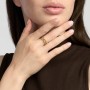 KIDULT - COLLEZIONE STYLE 103 - ANELLO APERTO IN ACCIAIO DORATO CON CUORI MARTELLATI