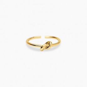 KIDULT - COLLEZIONE STYLE 95 - ANELLO APERTO IN ACCIAIO DORATO CON NODO