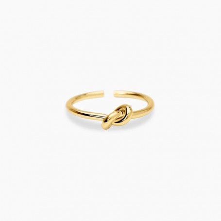 KIDULT - COLLEZIONE STYLE 95 - ANELLO APERTO IN ACCIAIO DORATO CON NODO