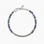 KIDULT - COLLEZIONE STYLE 68 - BRACCIALE UOMO IN ACCIAIO CON CATENA CARDANO E SODALITE BLU