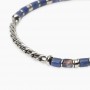 KIDULT - COLLEZIONE STYLE 68 - BRACCIALE UOMO IN ACCIAIO CON CATENA CARDANO E SODALITE BLU