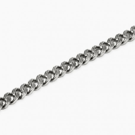 KIDULT - COLLEZIONE STYLE 43 - BRACCIALE UOMO IN ACCIAIO CON CATENA GROUMETTE DIAMANTATA