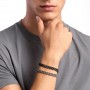 KIDULT - COLLEZIONE STYLE 43 - BRACCIALE UOMO IN ACCIAIO CON CATENA GROUMETTE DIAMANTATA