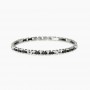 KIDULT - COLLEZIONE STYLE 66 - BRACCIALE UOMO IN ACCIAIO CON ELEMENTI LUCIDI, PVD NERO E CRISTALLI NERI