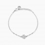 KIDULT - COLLEZIONE STYLE 99 - BRACCIALE IN ACCIAIO CON CATENA MARTELLATA E CIONDOLO QUADRIFOGLIO