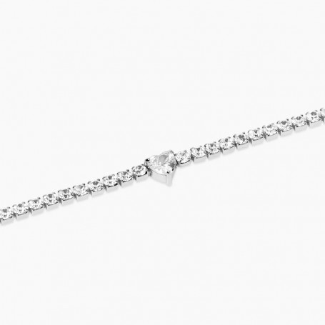 KIDULT - COLLEZIONE STYLE 102 - BRACCIALE TENNIS IN ACCIAIO CON CUORE IN ZIRCONE
