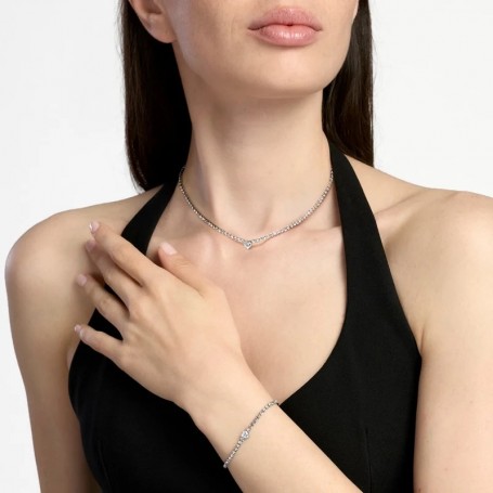 KIDULT - COLLEZIONE STYLE 102 - BRACCIALE TENNIS IN ACCIAIO CON CUORE IN ZIRCONE