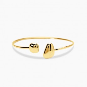 KIDULT - COLLEZIONE STYLE 77 - BRACCIALE BANGLE APERTO IN ACCIAIO DORATO