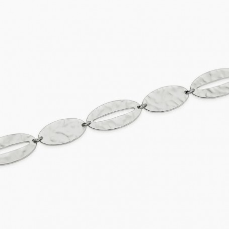 KIDULT - COLLEZIONE STYLE 90 - BRACCIALE IN ACCIAIO CON ELEMENTI OVALI MARTELLATI