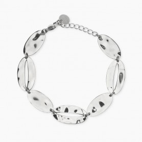 KIDULT - COLLEZIONE STYLE 90 - BRACCIALE IN ACCIAIO CON ELEMENTI OVALI MARTELLATI