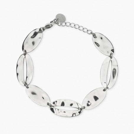 KIDULT - COLLEZIONE STYLE 90 - BRACCIALE IN ACCIAIO CON ELEMENTI OVALI MARTELLATI