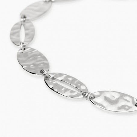 KIDULT - COLLEZIONE STYLE 90 - BRACCIALE IN ACCIAIO CON ELEMENTI OVALI MARTELLATI