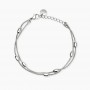 KIDULT - COLLEZIONE STYLE 85 - BRACCIALE IN ACCIAIO CON CATENE SNAKE ED ELEMENTI OVALI