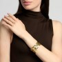 KIDULT - COLLEZIONE STYLE 105 - BRACCIALE BANGLE APERTO IN ACCIAIO DORATO MARTELLATO