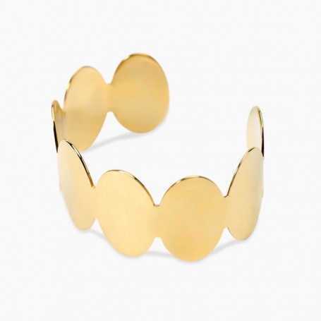 KIDULT - COLLEZIONE STYLE 94 - BRACCIALE BANGLE APERTO IN ACCIAIO DORATO