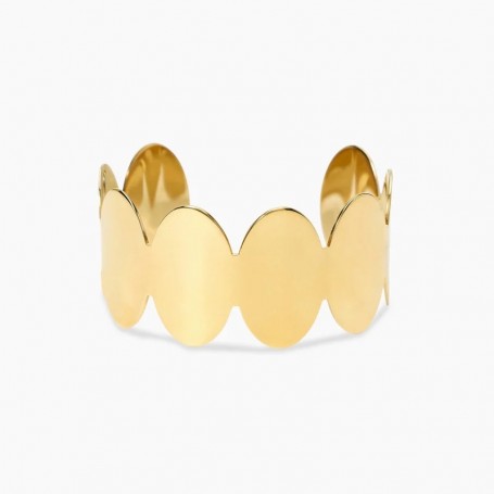 KIDULT - COLLEZIONE STYLE 94 - BRACCIALE BANGLE APERTO IN ACCIAIO DORATO