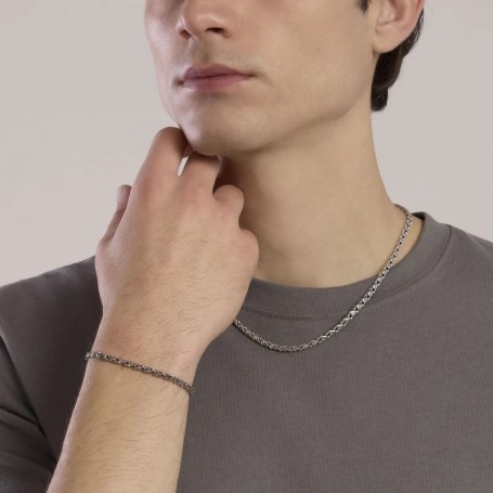 KIDULT - COLLEZIONE STYLE 35 - BRACCIALE UOMO IN ACCIAIO CON CATENA FANCY