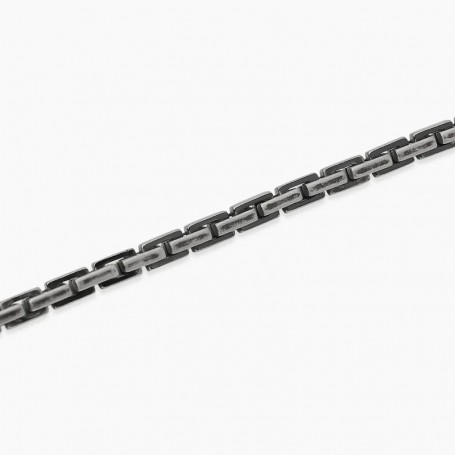 KIDULT - COLLEZIONE STYLE 06 - BRACCIALE NERO IN ACCIAIO CON CATENA CARDANO