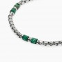KIDULT - COLLEZIONE STYLE 03 - BRACCIALE CON CATENA VENETA E CILINDRI IN DIASPRO VERDE