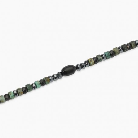 KIDULT - COLLEZIONE STYLE 40 - BRACCIALE REGOLABILE CON EMATITE E TURCHESE VERDE