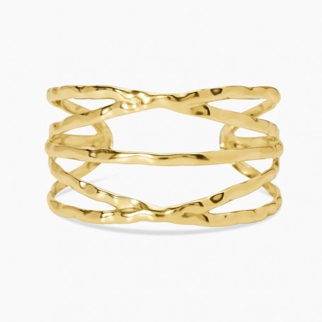 KIDULT - COLLEZIONE STYLE 73 - BRACCIALE CUFF IN ACCIAIO DORATO