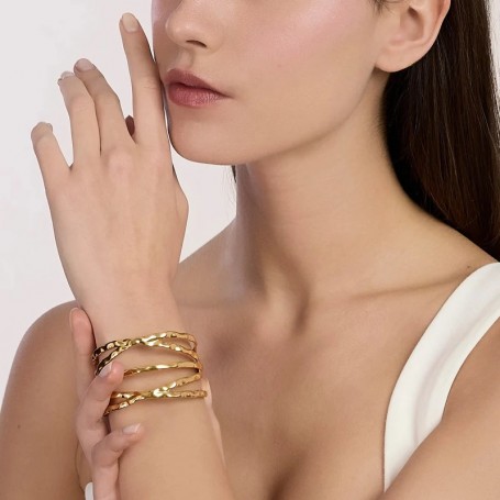 KIDULT - COLLEZIONE STYLE 73 - BRACCIALE CUFF IN ACCIAIO DORATO